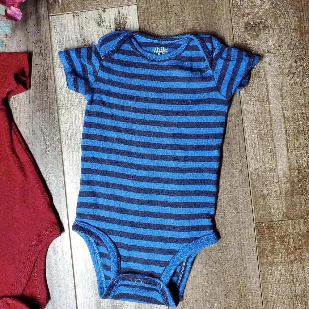Baby Boy Size 3-6M Bodysuit Bundle | Burgundy and Blue | Circo & Carter's